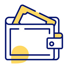 An editable vector design of wallet, billfold icon in trendy style