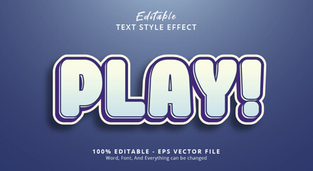 Editable text effect, Play text on blue comic color style effect