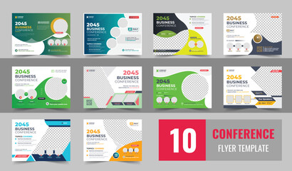 Business webinar invitation design bundle, Webinar and business conference social media banner, Online live webinar banner invitation template, Business conference flyer, Annual business conference 