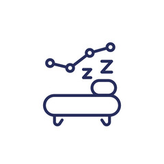 Sleep tracking line icon on white