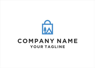  Shopping Tent camp Logo Template Design Vector