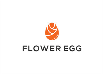 flower and egg  food simple unique logo design