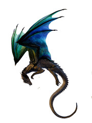 dragon in the night 3d render 