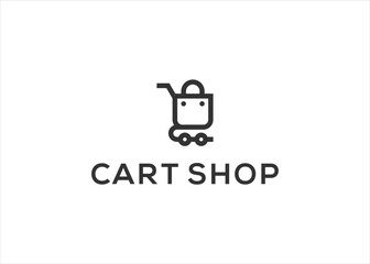 cart trolley logo /  shop bag logo design vector template