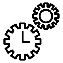 time management line icon
