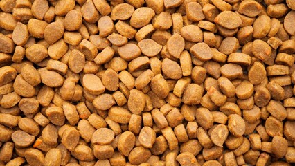 Dry dog or cat food top view