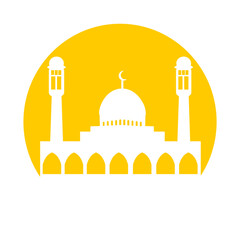 Silhouette Mosque vector illustration 
