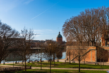 A beautiful day at Place de la Daurade in downtown Toulouse, Haute Garonne, Occitanie, France