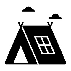 An amazing icon of camp in modern style © CreativeStudio