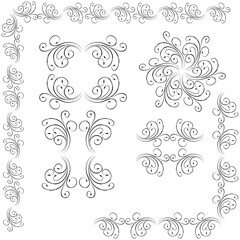 black and white frame vector set illustration