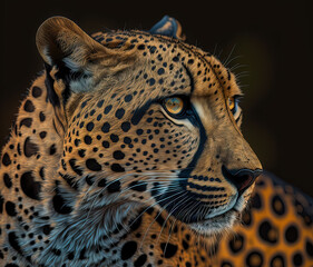 close up portrait of cheetah - Created with generative AI technology