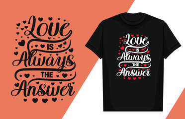 Love typography lettering design love typography t-shirt design valentine typography t-shirt

