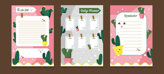 Cute Cactus Journal Template Design