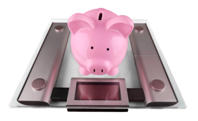 A Piggy Bank on a Weight Scale
