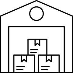 Packaging warehouse Trendy Color Vector Icon which can easily modify or edit


