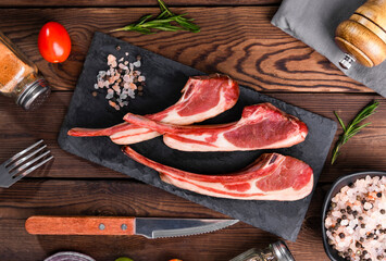 Fresh delicacy Tomahawk lamb chops