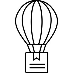 Air balloon delivery box Trendy Color Vector Icon which can easily modify or edit
