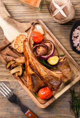 Fresh delicacy Tomahawk lamb chops