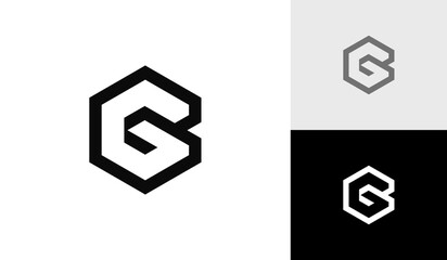 Letter G hexagon monogram logo design vector