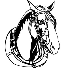 Horse logo black horse Vector illustration icons and logo design