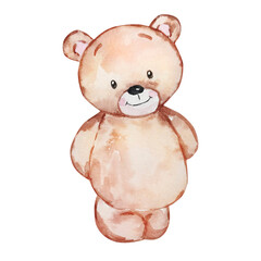 Watercolor cute Teddy Bear Valentines Day