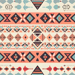 Pastel Ethnic pattern background. Generative AI.	