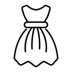 Ladies frock vector, woman fashion apparel icon