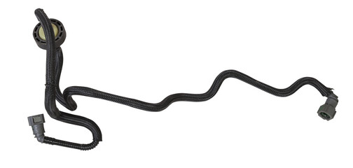 Obraz premium Solenoid valve with tubes in the fuel tank ventilation system or car crankcase gases. catalog of spare parts for vehicles.