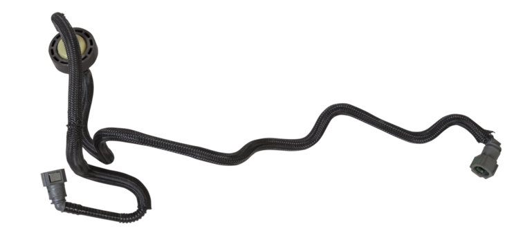 Solenoid valve with tubes in the fuel tank ventilation system or car crankcase gases. catalog of spare parts for vehicles.