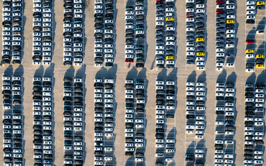 Aerial photo of parking lot in Tianjin Binhai New Area