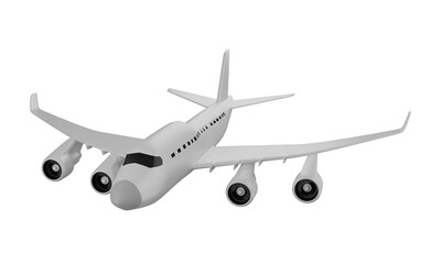 Flying airplane.3D rendering