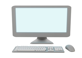 Laptop with blank screen.3D rendering