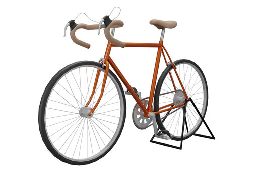 Vintage road bike bicycle racer.3D rendering