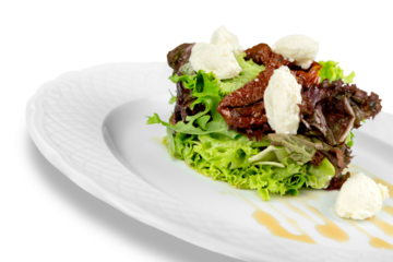 Salad With Smoked Eel with Unagi Sauce. Japanese Food