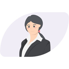 Professional Business Women Employment Avatar Hair Tied Character