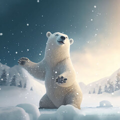 Polar Bear, For Kids, Generative AI, Illustration