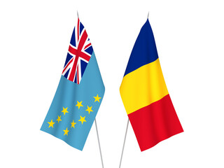 Romania and Tuvalu flags