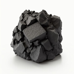 Isolated Coal on White Background