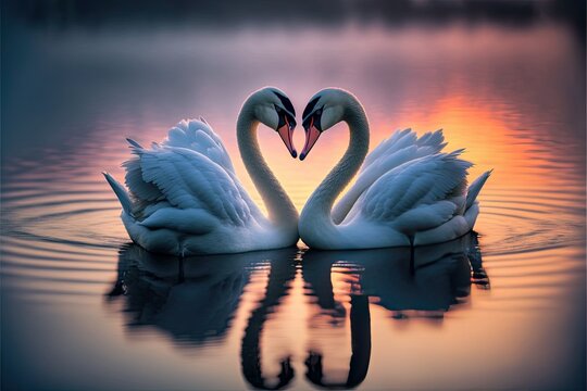 Love Swan Couple, sunset swans HD wallpaper | Pxfuel