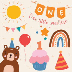 Happy first birthday collection