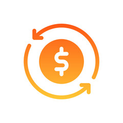 money flat gradient icon