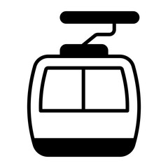 An icon of cable car showing concept of adventure, cable transport vector