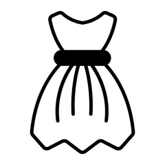 Ladies frock vector, woman fashion apparel icon