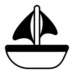 Editable icon of sailing, vector design of yacht