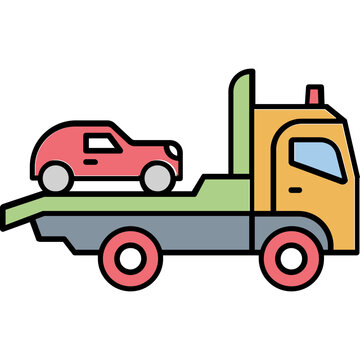 Vehicle lifter truck Trendy Color Vector Icon which can easily modify or edit

