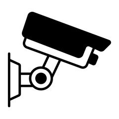 Cctv camera surveillance icon, security camera vector in editable style