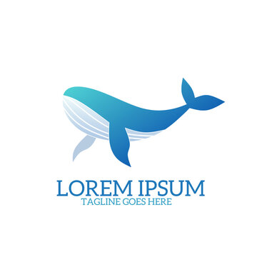 gradient colored blue whale logo template