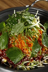 Fototapeta na wymiar Konbul - Korean soybean sprout bulgogi, unmixed