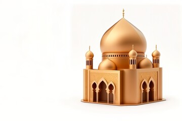 Muslim Mosque isolated, religion and architecture. Islamic background Mosque. Ramadan concept for banner. generative ai