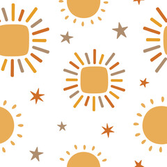 sun wallpaper, summer seamless pattern